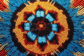Vibrant Beadwork Tapestry: Native American Art in North America