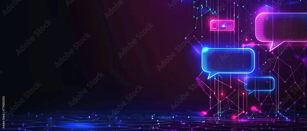 Poster ai technology or artificial intelligence allows businesses to input information, deep learning neura