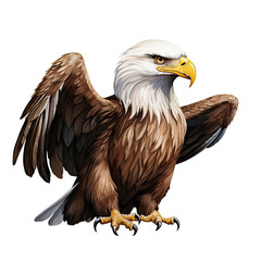 AI-generated watercolor Eagle clip art illustration. Isolated elements on a white background.