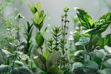 Fresh assortment of herbs, vibrant and aromatic, ideal for culinary, wellness, and natural concepts