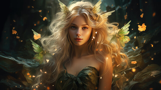A young female elf from a fantasy world