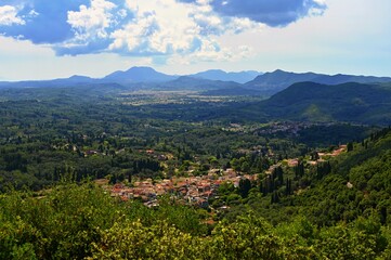 Fototapeta premium Beautiful landscape with nature. Concept for travel and summer vacation. Greece-island of Corfu.