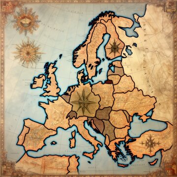A map of Europe in the early 16th century