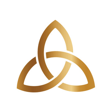 Gold triquetra, celtic trinity knot	