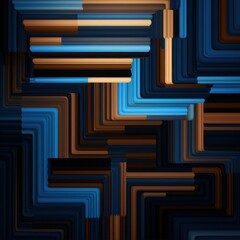 Tan and black modern abstract squares background with dark background in blue striped in the style of futuristic chromatic waves, colorful minimalism pattern 