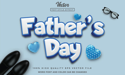 Editable 3d Father's day text style effect