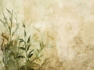 Organic abstract background with soft watercolor washes in earthy tones