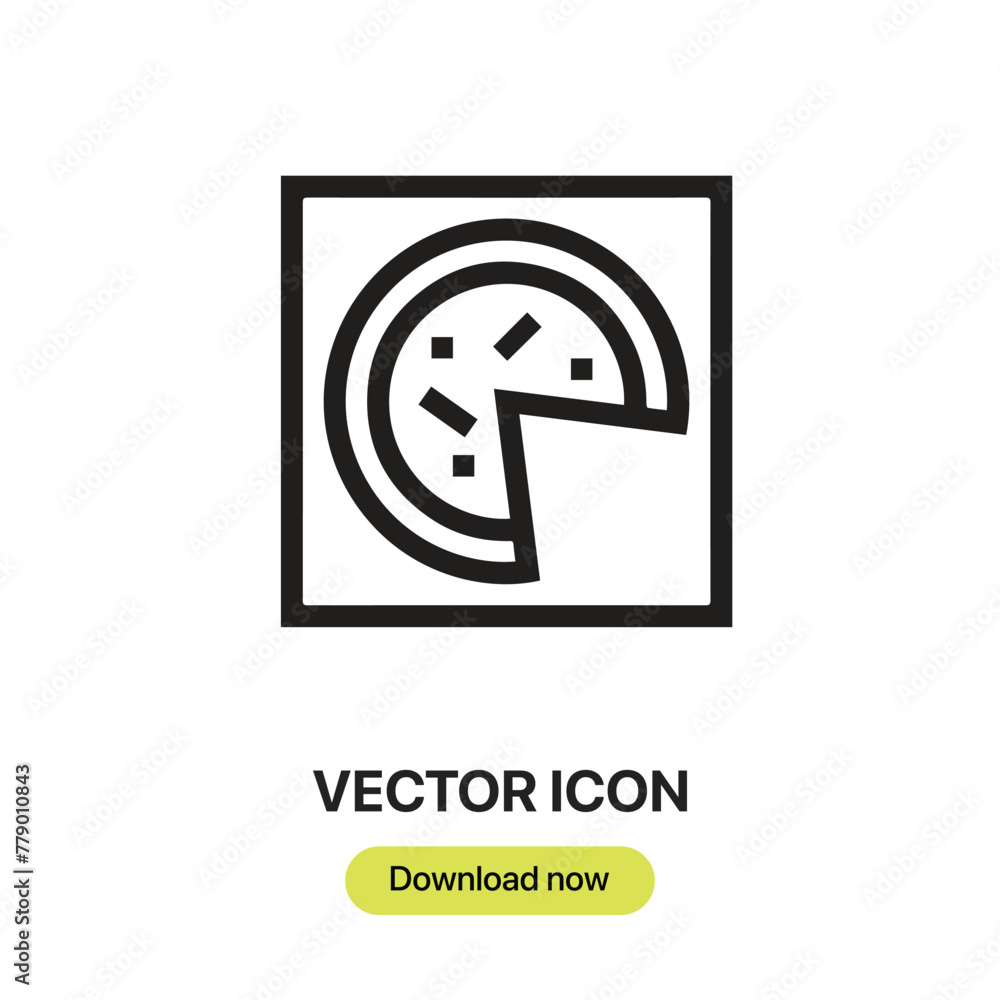 Poster pizza icon vector. linear-style sign for mobile concept and web design. pizza symbol illustration. p