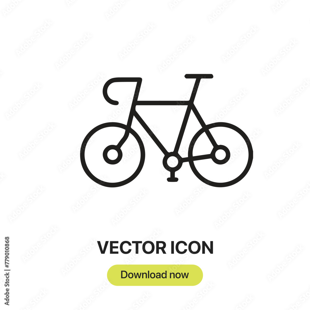 Poster Bycicle icon vector. Linear-style sign for mobile concept and web design. Bycicle symbol illustration. Pixel vector graphics - Vector.	
