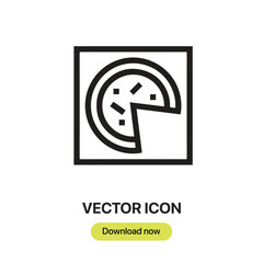 Pizza icon vector. Linear-style sign for mobile concept and web design. Pizza symbol illustration. Pixel vector graphics - Vector.	
