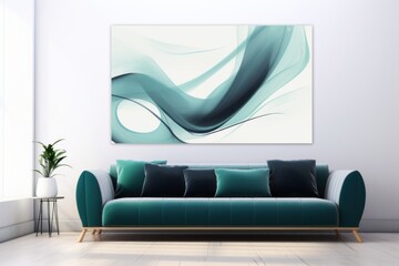 Teal and white flat digital illustration canvas with abstract graffiti and copy space for text background pattern 