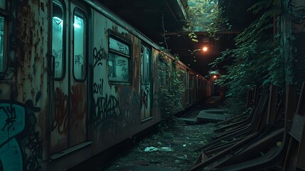 Subway Ghost Town Exploration./n - obrazy, fototapety, plakaty