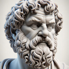 Socrates the philosopher sculpture illustration. Socrates is a central figure in the history of Ancient Greek philosophy.