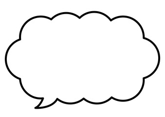 吹き出し　シンプル　スピーチ　もこもこ　雲　バブル　チャット　アイコン　単体