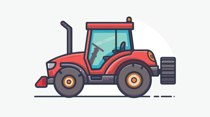 Tractor line icon illustration vector graphic. Simp