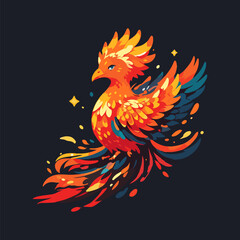 Vibrant Phoenix Vector Illustration