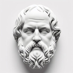 Socrates the philosopher sculpture illustration. Socrates is a central figure in the history of Ancient Greek philosophy.