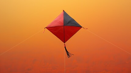 **Traditional Diamond Shape Kite on plan solid background