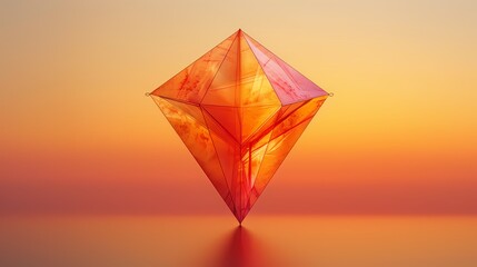 **Traditional Diamond Shape Kite on plan solid background