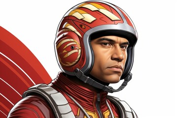 Close-up of a male X-wing pilot from the Star Wars universe - obrazy, fototapety, plakaty