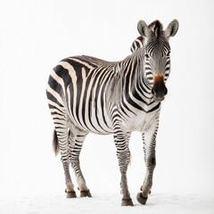 Naklejka premium Zebra on a white background