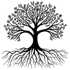 Fototapeta premium Amazing Tree With Roots Logo Design