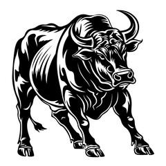 Angry Bull Pose Logo Design