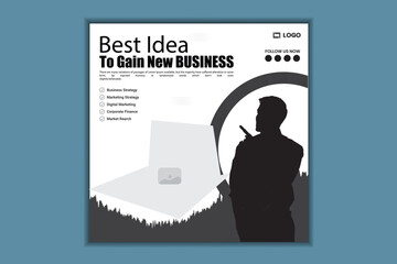 New Creative and attractive marketing agency social media post design template, corporate social media post template