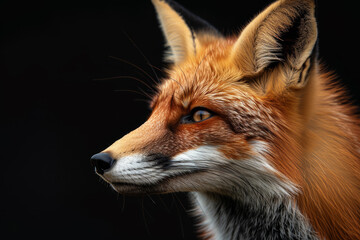 A fox is staring at the camera with its eyes open