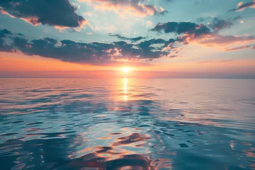 Selbstklebende Fototapeten sunset over the sea © W