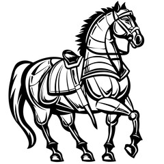 Fototapeta na wymiar Armored Horse Logo Design