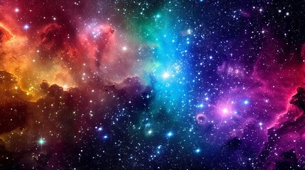 Amazing colorful space and stars - obrazy, fototapety, plakaty