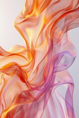 Colorful Wavy Translucent Fabric - obrazy, fototapety, plakaty