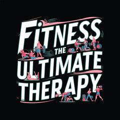 Naklejka premium Fitness T-Shirts design vector template. Fitness Shirts typography. Fitness lettering