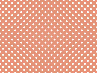texturised white color polka dots over dark salmon red backgroun - 779023678