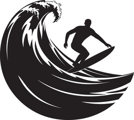 Ocean Motion Surfer Guy Vector Logo Design Wave Warrior Powerful Surfer Guy Vector Logo