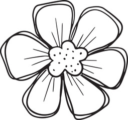 A Logo Hand Drawn Outline Squiggle Design Of a Wildflower Flower Icon 