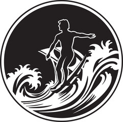 Surfer Signature Distinctive Guy Surfing Vector Logo Coastal Culture Guy Surfing Vector Logo Design