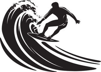 Surfing Solace Peaceful Guy Surfing Vector Logo Wave Whiz Smart Guy Surfing Vector Logo Design