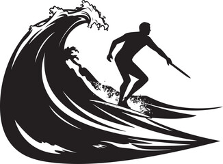 Coastal Champion Victorious Guy Surfing Vector Logo Icon Surfing Sonata Melodic Guy Surfing Vector Logo Design