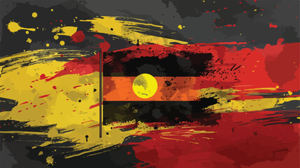 Uganda flag emblem logo vector design 2d flat carto