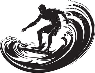 Wave Whisper Whispering Guy Surfing Vector Logo Design Surfer Sparkle Sparkling Guy Surfing Vector Logo Icon