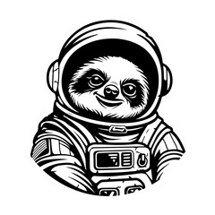 Sloth Astronaut Logo Design