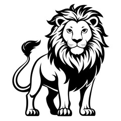 lion cartoon isolated on white vector illustration