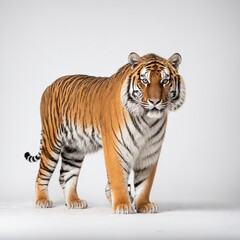 Tiger isolated on a white background - obrazy, fototapety, plakaty