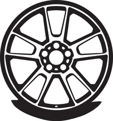 Obraz premium Shiny Spin Dazzling Alloy Wheel Vector Logo Icon Alloy Advancement Progressive Wheel Vector Logo Design