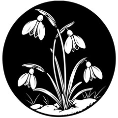 Snowdrop Flower Logo Design