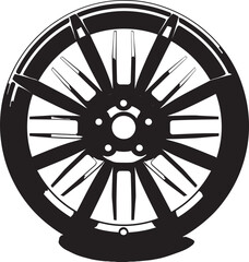 Obraz premium Alloy Aesthetics Stylish Wheel Vector Logo Icon Gleaming Gear Shining Alloy Wheel Vector Logo Design