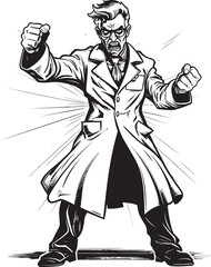 Brilliant Outburst Angry Doctor Logo Design Healing Fury Powerful Doctor Vector Icon