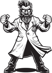 Wrathful Genius Striking Doctor Vector Icon Brilliant Outrage Vibrant Doctor Symbol